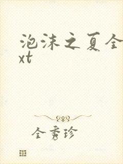 泡沫之夏全集txt