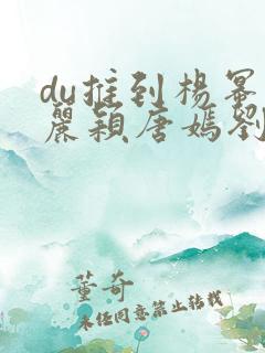 du推到杨幂赵丽颖唐嫣刘诗诗郑爽