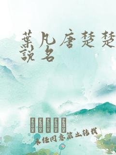 叶凡唐楚楚的小说名