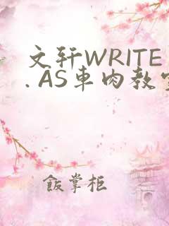 文轩WRITE. AS车肉教室