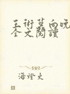 王术莫向晚小说全文阅读