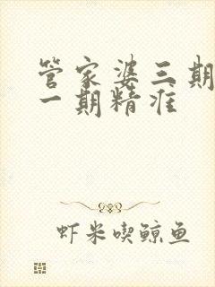 管家婆三期必开一期精准
