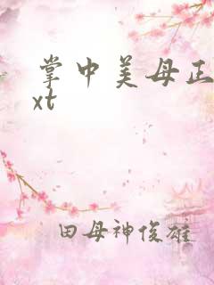 掌中美母正版txt