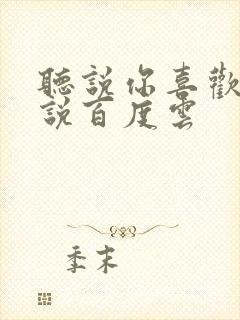 听说你喜欢我小说百度云