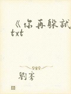 《你再躲试试》txt