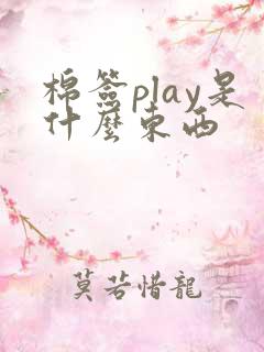 棉签play是什么东西