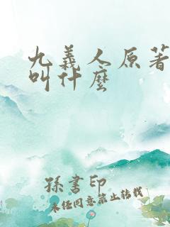 九义人原著小说叫什么
