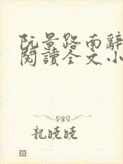 阮景路南辞免费阅读全文小说