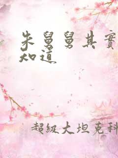 朱舅舅其实啥都知道