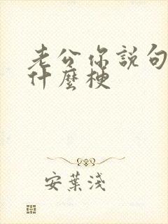 老公你说句话啊什么梗