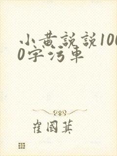 小黄说说1000字污车