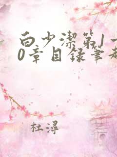 白少洁第1一40章目录笔趣阁
