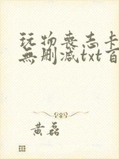 玩物丧志卡比丘无删减txt百度云