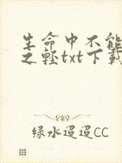 生命中不能承受之轻txt下载