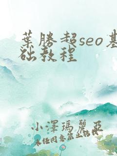 叶胜超seo基础教程
