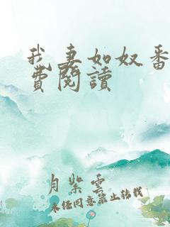 我妻如奴番外免费阅读