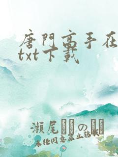唐门高手在异世txt下载