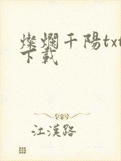 灿烂千阳txt下载