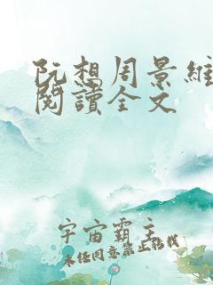 阮想周景维免费阅读全文