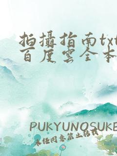 拍摄指南txt百度云全本