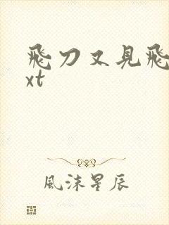飞刀又见飞刀txt