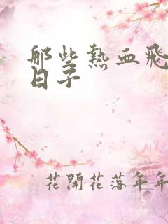 那些热血飞扬的日子