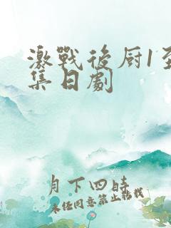 激战后厨1至5集日剧