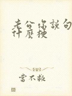 老公你说句话啊什么梗