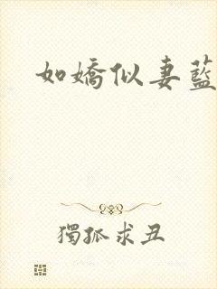 如娇似妻蓝小依