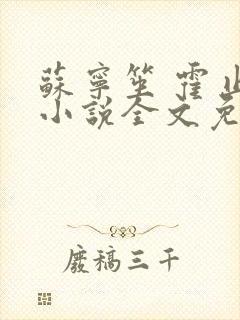 苏宁笙 霍止行小说全文免费阅读