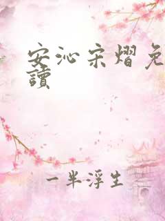 安沁宋熠免费阅读