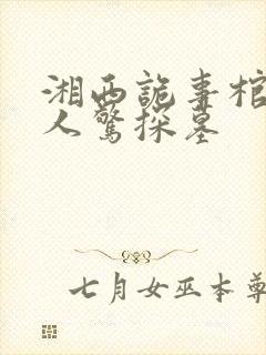 湘西诡事棺山道人惊探墓