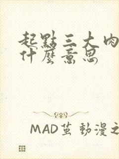 起点三大肉器是什么意思