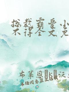 总裁霸爱小妻惹不得全文免费阅读笔趣阁