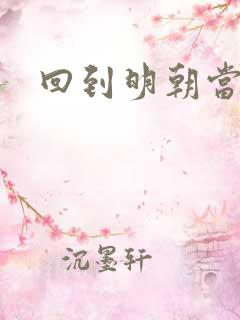 回到明朝当太子