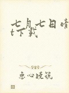 七月七日晴txt下载