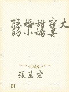 隐婚甜宠大财阀的小娇妻