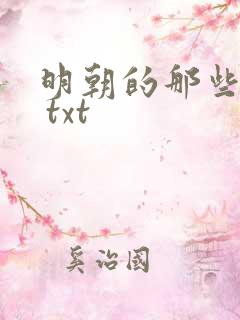 明朝的那些事儿 txt