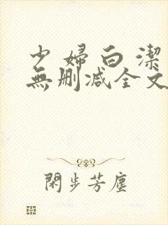 少 妇 白 洁无删减全文阅读