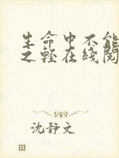 生命中不能承受之轻在线阅读