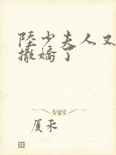 陆少夫人又双叒撒娇了