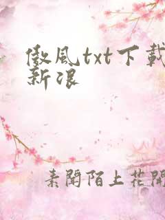 傲风txt下载新浪