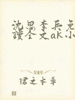 沈思李兵免费阅读全文ak小说