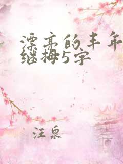 漂亮的丰年经的继拇5字