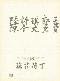 陆诗琪郭天军老陈全文免费阅读