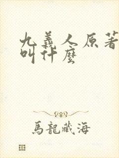 九义人原著小说叫什么