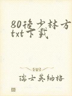 80后少林方丈txt下载