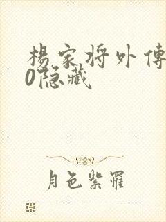 杨家将外传2.0隐藏