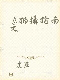 《拍摄指南》全文