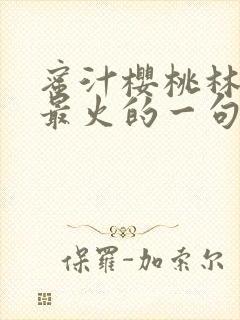 蜜汁樱桃林妙妙最火的一句